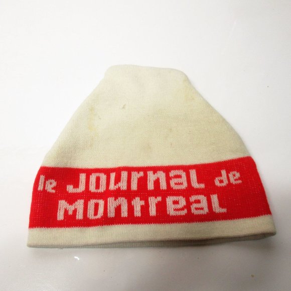 2 Vintage Le Journal de Montreal Beanie Hats Toque - Picture 5 of 6